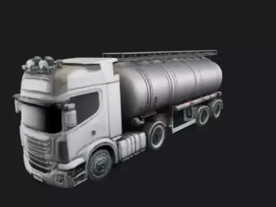 Tanker Truck 3D Model  Fuel Transport 3D model