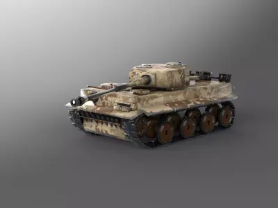 Tank tiger Low-poly 3D model