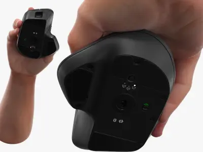 Wireless Productivity Mouse with Side Wheel in Hand 3D model