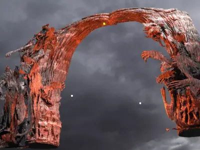 Magma demon arch bridge 3D model