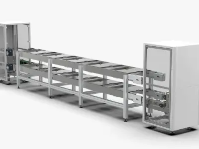 Double Speed Pipeline with Up and Down Circulation Free 3D model