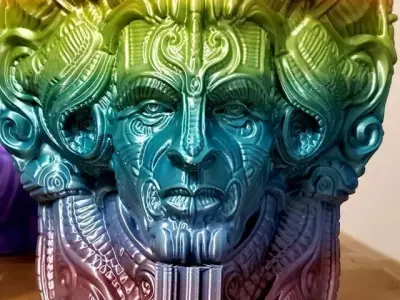 Cosmonaut rainbow colored statue 3D print model