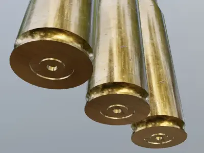 50 cal Bullets and Cartridge  Free low-poly 3D model