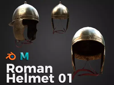 Roman Helmet 01 Low-poly 3D model