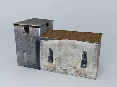 Church Epiluche Dordogne Free 3D model