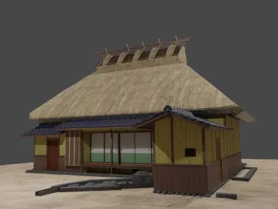 Typical Japanese 18th century private house 3D model
