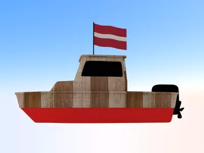 Latvia Fishing Boat 3D model