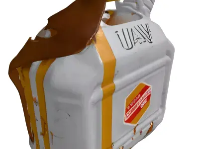 Distressed Metal Fuel Jerry Can 3D model