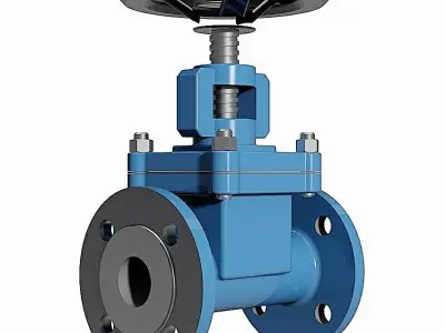 Straight Globe Valves - DIN Flanged Ends -  3D model