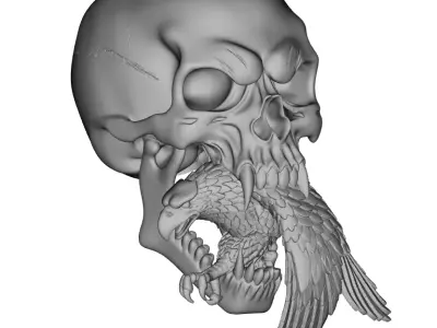 Pendant Eagle Skull Pendant Gold Pendant Hiphop Antique  3D print model
