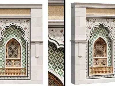 5 islamic arabic facade element pack vol 01 3D model