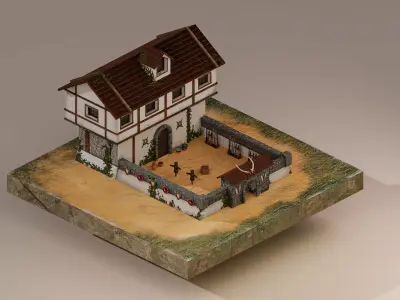 Warrior Barracks Level 5 Low-poly 3D model