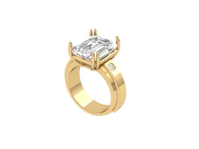 Emerald Radiant Ring 3D print model 11