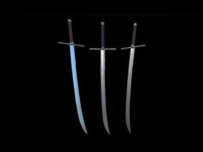 Knecht Kriegsmesser Longsword Low-poly 3D model