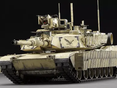 M1A2 SEP v2 Abrams Remake With 11 Camo and Mine Trawl  3D model
