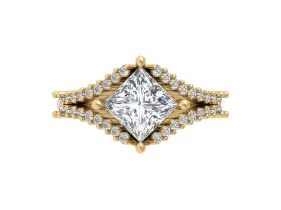 Princess Art Deco Ring 3D print model 9