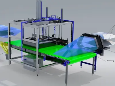 Pillows packaging device drawings for manufacturing  3D model
