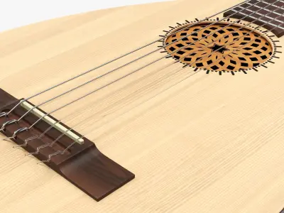 Lute string instrument 3D model