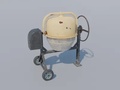 Concrete Mixer Game asset Low-poly 3D model