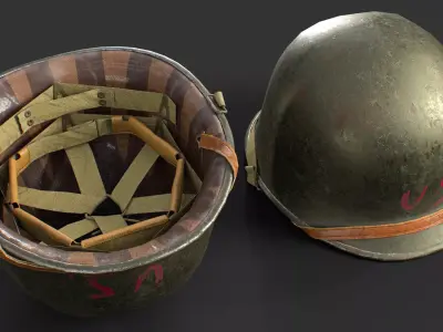 US M1 Helmet WWII Low-poly 3D model
