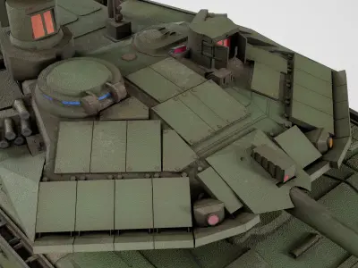Lowpoly T-90M Russian Main Battle Tank Low-poly 3D model