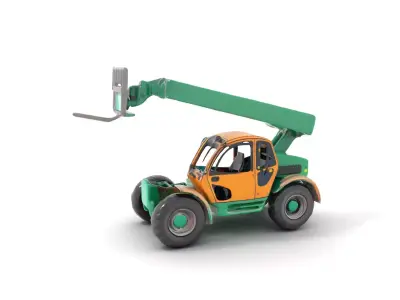Industrial Green Telehandler model pack Low-poly 3D model