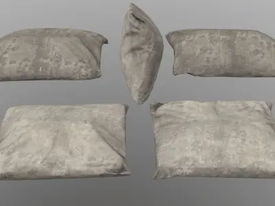 sandbag set of rocks and stones Low-poly 3D model