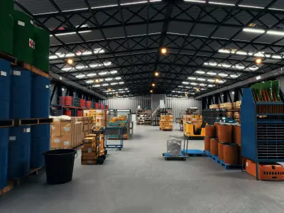 Industrial Warehouse And Logistics Distribution Center 3D model