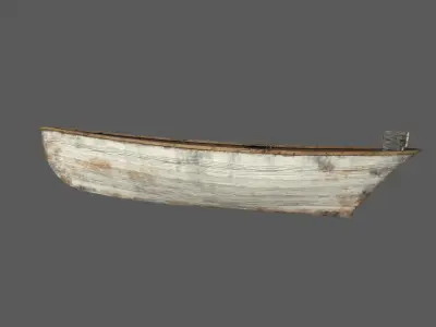 Row boat Low-poly 3D model get