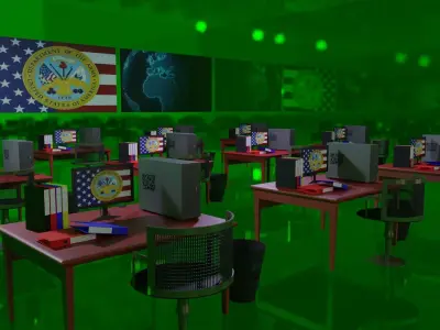 Military Control Room Low-poly 3D model purchase