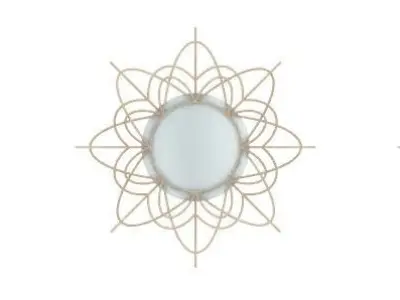 Bamboo Wall Mirror Set Free 3D model