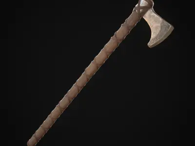 Medieval Waraxe Free low-poly 3D model
