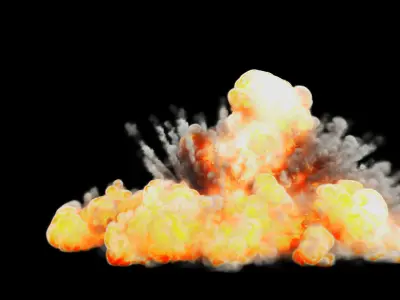 FumeFx Heavy Detonation Asset Low-poly 3D model