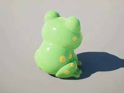 Cute Frog Toy Low-poly 3D model