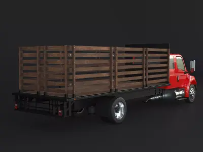 International MV 2023 Extended Cab Flatbed 3D model