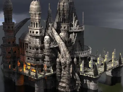 Desert Temple Ruler castle 1 3D model
