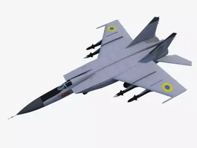 MiG-25PD russian air force fighter jet Free low-poly 3D model