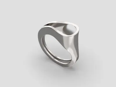 R 159 ring with pearl 3D print model