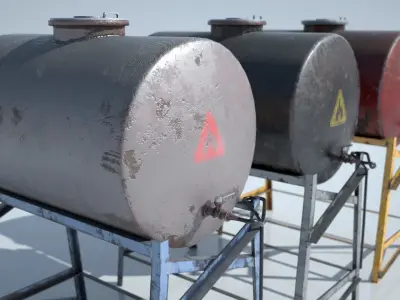 Oil Tank Low-poly 3D model purchase