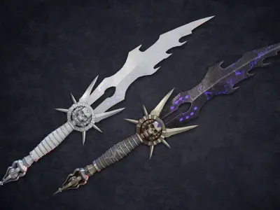 Dark Fantasy Knife Low-poly 3D model