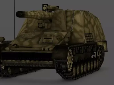  Hummel Self-Propelled Gun 3D Model Low-poly 3D model