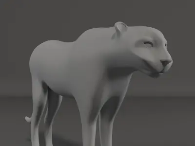 Leopard lowpoly cat Low-poly 3D model