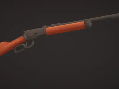 Style World - Action Lever Rifle - Rigged and Animated Low-poly 3D model