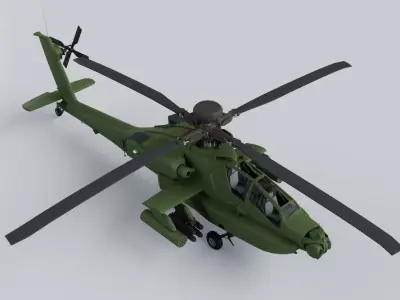 Apache Longbow Helicopter Military Vehicle Low-poly 3D model