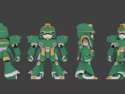 Super Mecha 22 - Buadom of Code Name BU40M Low-poly 3D model