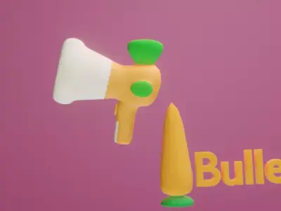 Cartoon Gun Low-poly 3D model