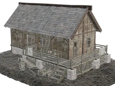 Old House Medieval 18 PBR 4K GameReady Low-poly 3D model