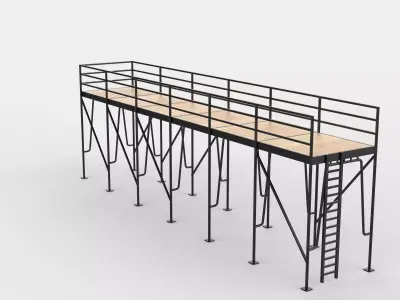 wooden Scaffolding 2 3D model