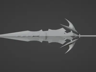 fantasy heavy golden sword Free low-poly 3D model