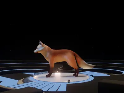 Low Poly Game Ready Wild Fox  Low-poly 3D model